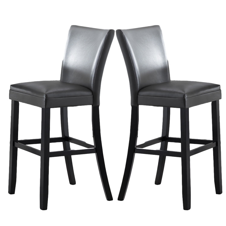[US Warehouse] 2 in 1 High Bar Chairs Household Back Stool Chairs Set(Black)