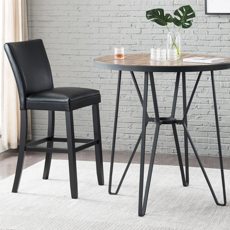 [US Warehouse] 2 in 1 High Bar Chairs Household Back Stool Chairs Set(Black)