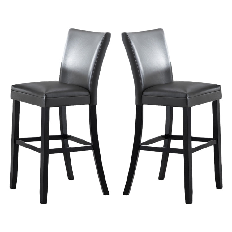 [US Warehouse] 2 in 1 High Bar Chairs Household Back Stool Chairs Set(Grey)