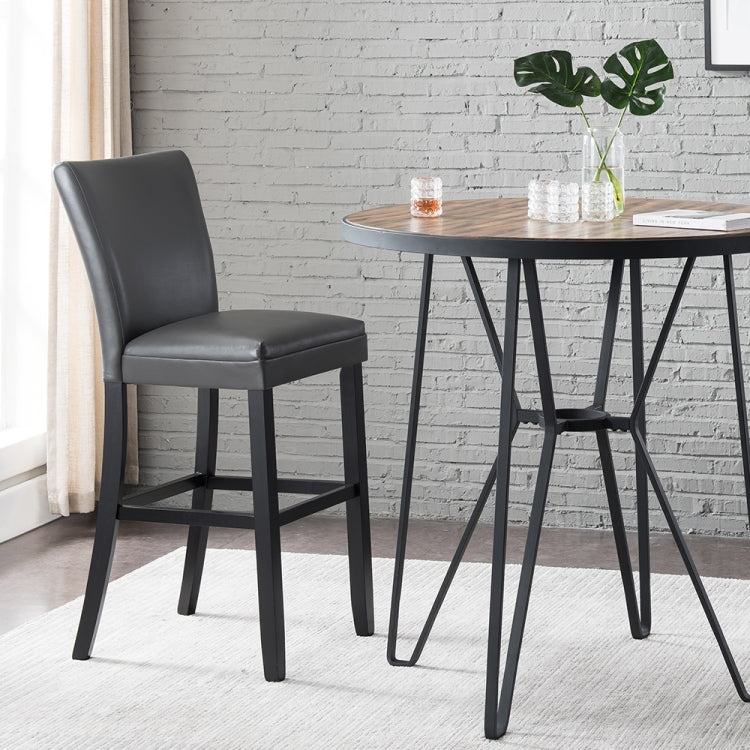 [US Warehouse] 2 in 1 High Bar Chairs Household Back Stool Chairs Set(Grey)