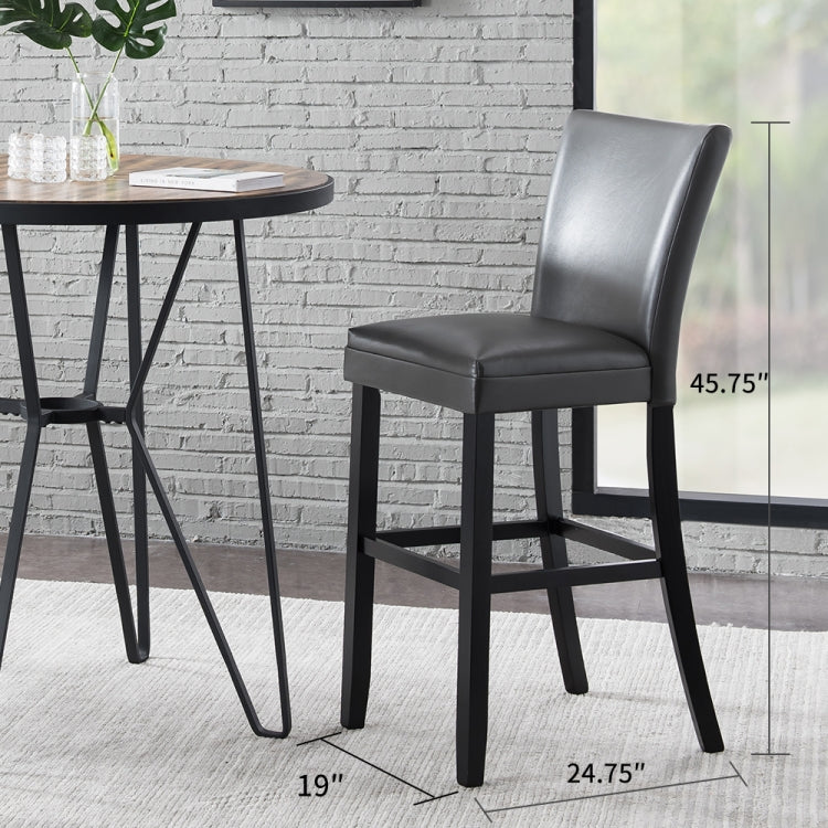 [US Warehouse] 2 in 1 High Bar Chairs Household Back Stool Chairs Set(Grey)