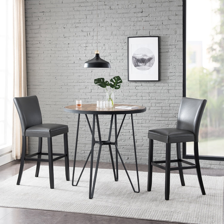 [US Warehouse] 2 in 1 High Bar Chairs Household Back Stool Chairs Set(Grey)