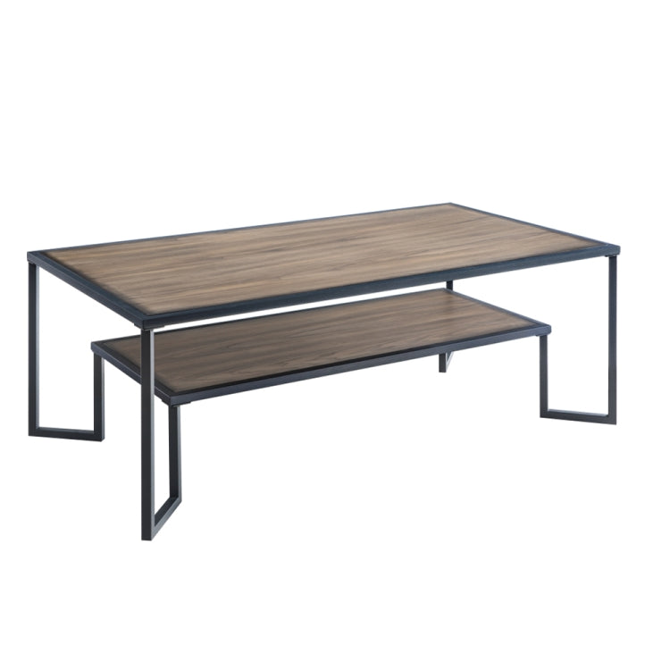 [US Warehouse] Office Sofa Tea Table Leisure Guest  Industrial Style Coffee Table, Size: 121.9x66x45.7cm(Black Brown)