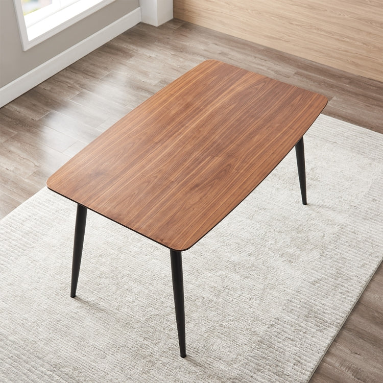 [US Warehouse] Dining Table Household Leisure Wrought Iron Log Rectangular Table (Wood)
