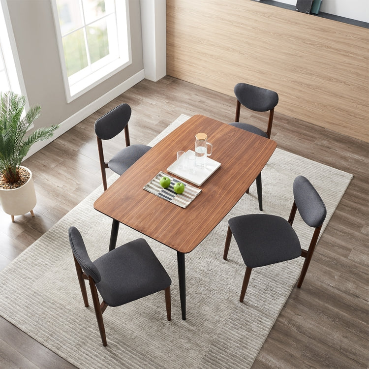 [US Warehouse] Dining Table Household Leisure Wrought Iron Log Rectangular Table (Wood)
