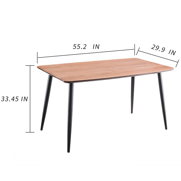 [US Warehouse] Dining Table Household Leisure Wrought Iron Log Rectangular Table (Wood)