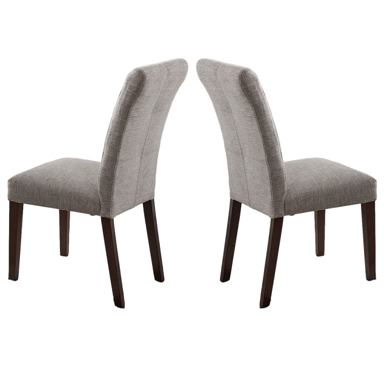 [US Warehouse] 2 in 1 Simple Dining Chairs Linen Cloth Art Coffee Chairs Set(Grey)