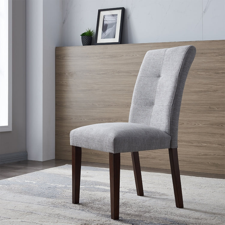 [US Warehouse] 2 in 1 Simple Dining Chairs Linen Cloth Art Coffee Chairs Set(Grey)