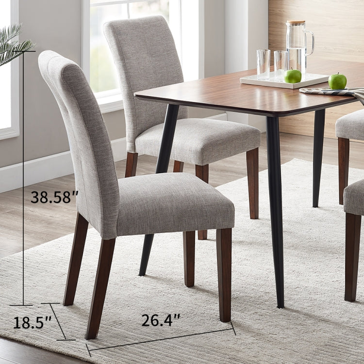 [US Warehouse] 2 in 1 Simple Dining Chairs Linen Cloth Art Coffee Chairs Set(Grey)