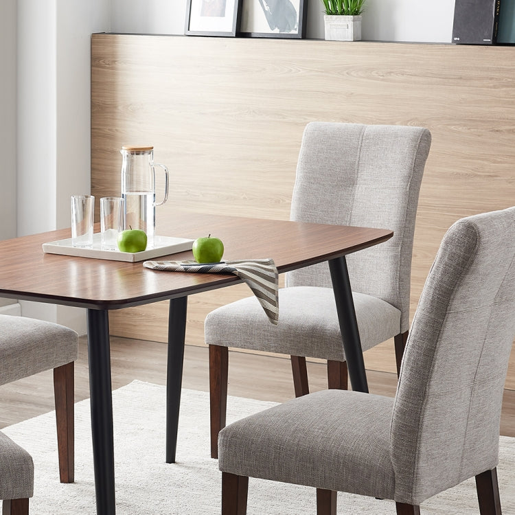 [US Warehouse] 2 in 1 Simple Dining Chairs Linen Cloth Art Coffee Chairs Set(Grey)