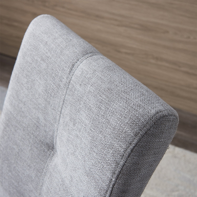 [US Warehouse] 2 in 1 Simple Dining Chairs Linen Cloth Art Coffee Chairs Set(Grey)