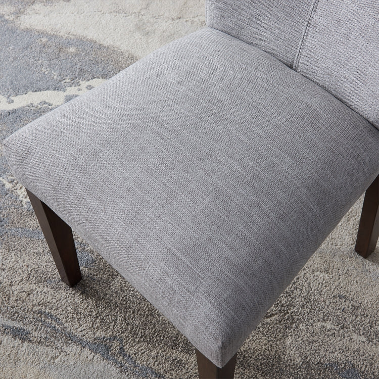 [US Warehouse] 2 in 1 Simple Dining Chairs Linen Cloth Art Coffee Chairs Set(Grey)