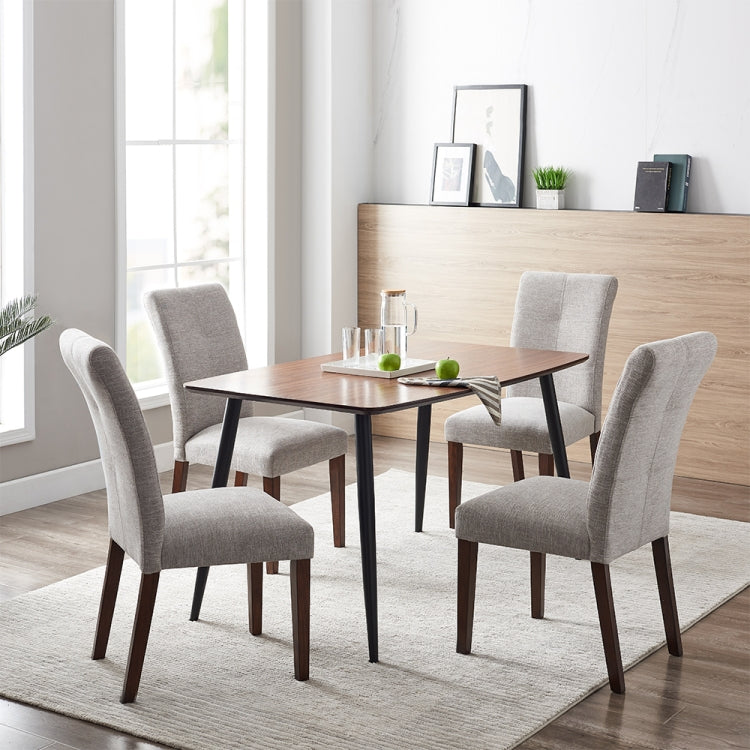 [US Warehouse] 2 in 1 Simple Dining Chairs Linen Cloth Art Coffee Chairs Set(Grey)