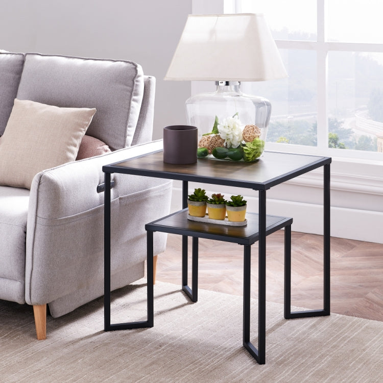 [US Warehouse] Office Sofa Tea Table Coffee Table , Size: 66x61x61cm(Black Brown)