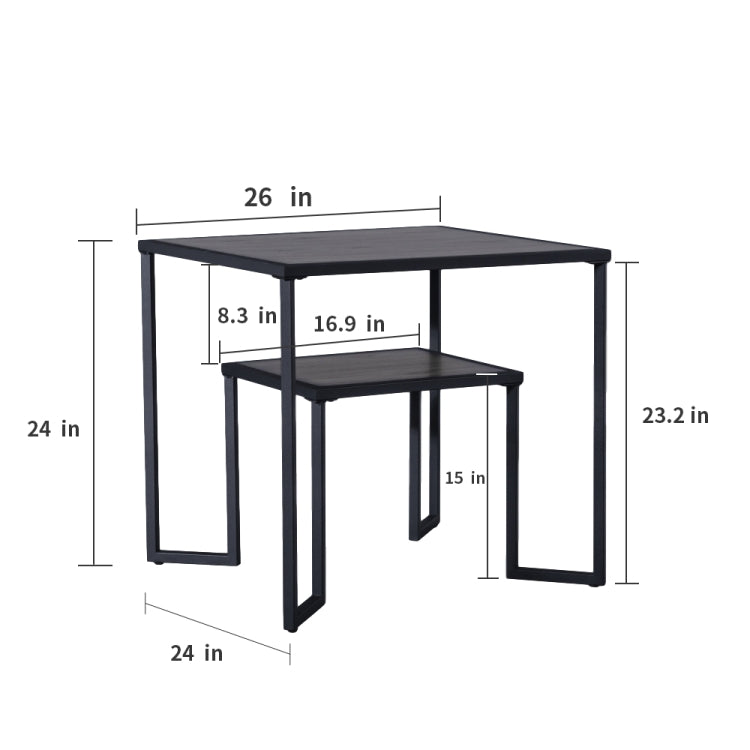 [US Warehouse] Office Sofa Tea Table Coffee Table , Size: 66x61x61cm(Black Brown)