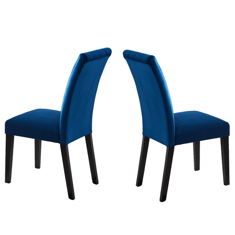 [US Warehouse] 2 in 1 Velvet Cloth Coffee Chairs Solid Wood Dining Chairs Set(Grey)