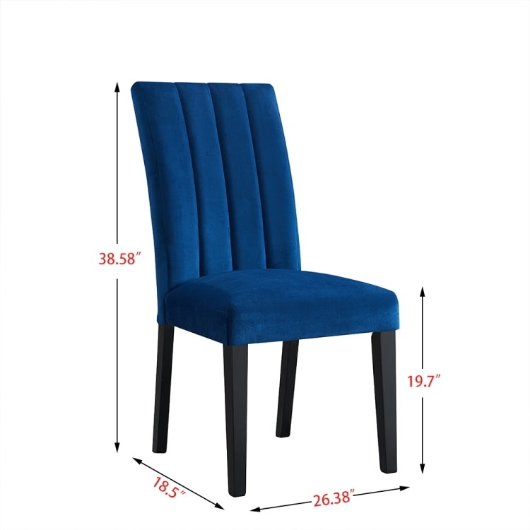 [US Warehouse] 2 in 1 Velvet Cloth Coffee Chairs Solid Wood Dining Chairs Set(Grey)