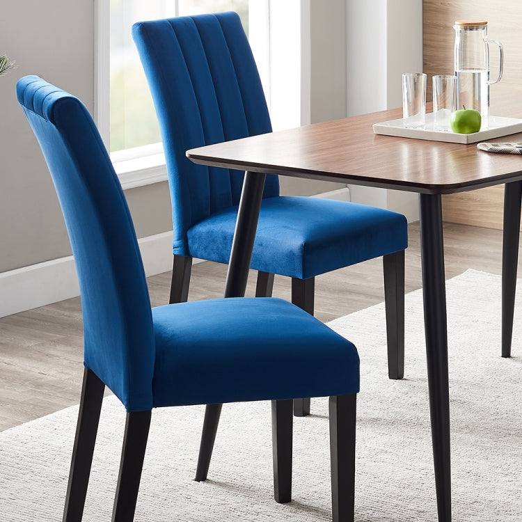 [US Warehouse] 2 in 1 Velvet Cloth Coffee Chairs Solid Wood Dining Chairs Set(Grey)