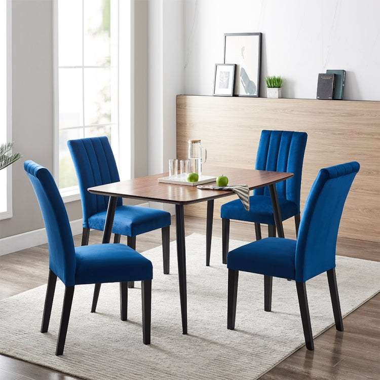 [US Warehouse] 2 in 1 Velvet Cloth Coffee Chairs Solid Wood Dining Chairs Set(Grey)