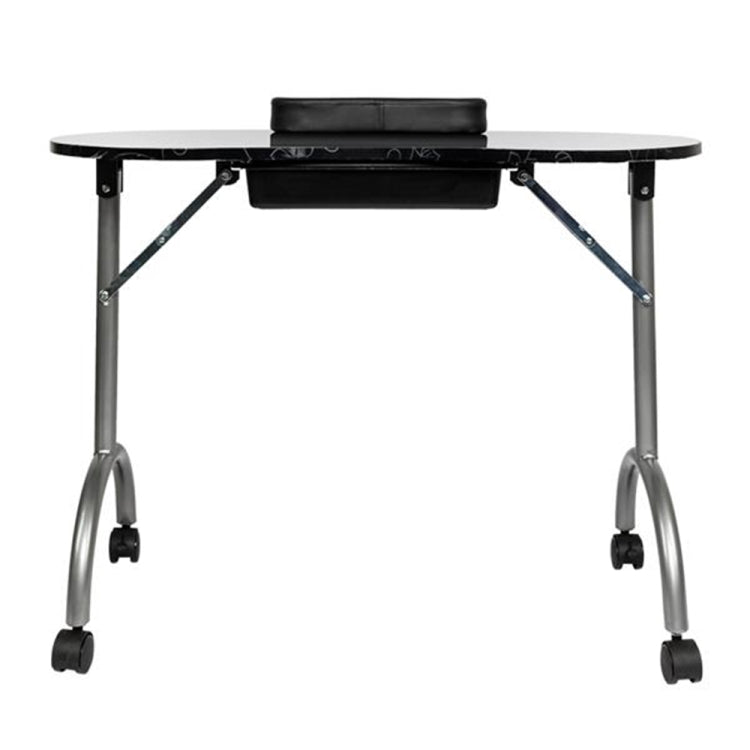 [US Warehouse] Portable Foldable Salon SPA MDF Manicure Table with Arm Rest & Drawer, Size: 91x40x70cm(Black)