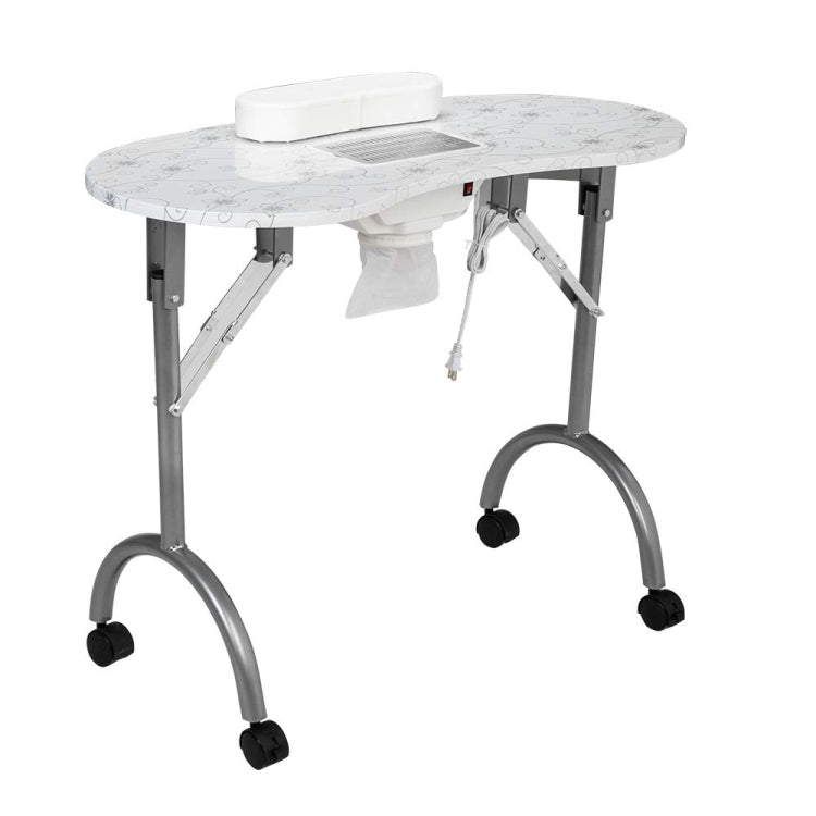 [US Warehouse] Portable Foldable Salon SPA MDF Manicure Table with Dust Collector & Cushion & Fan, Size: 90x75x75cm(White)