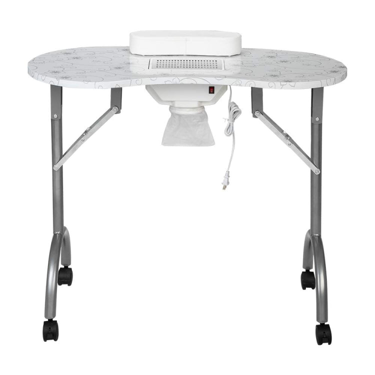 [US Warehouse] Portable Foldable Salon SPA MDF Manicure Table with Dust Collector & Cushion & Fan, Size: 90x75x75cm(White)