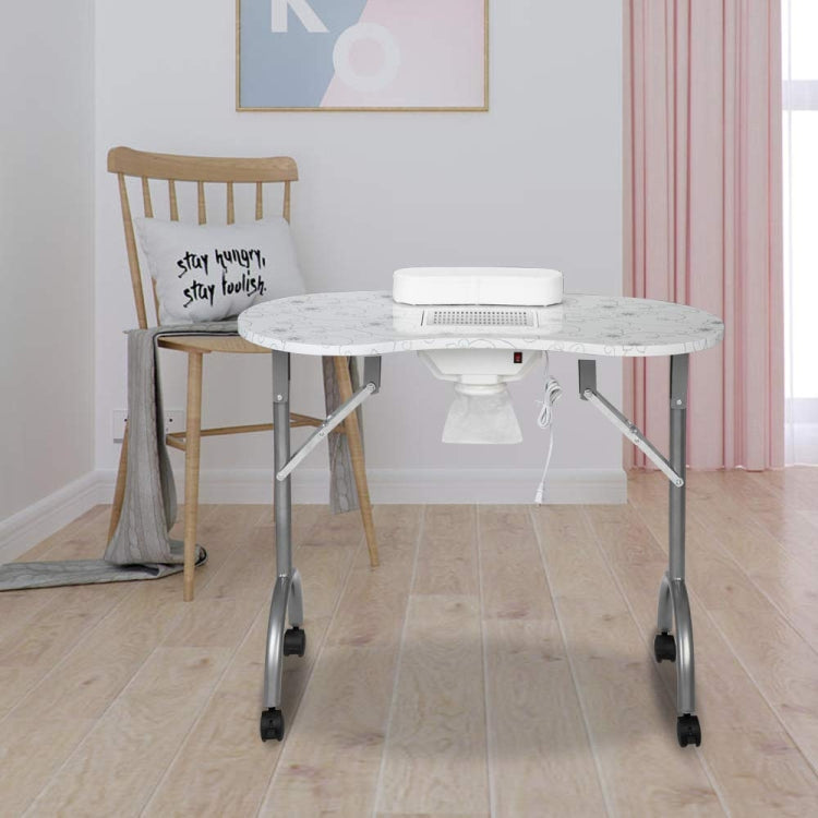 [US Warehouse] Portable Foldable Salon SPA MDF Manicure Table with Dust Collector & Cushion & Fan, Size: 90x75x75cm(White)