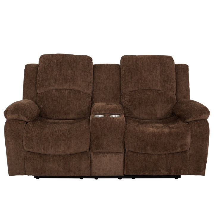 [US Warehouse] Love Seat Sofa Adjustable Recliner Chairs for Elderly(Brown)