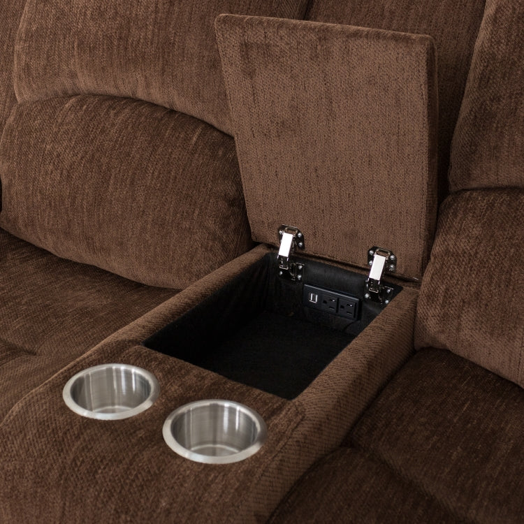 [US Warehouse] Love Seat Sofa Adjustable Recliner Chairs for Elderly(Brown)