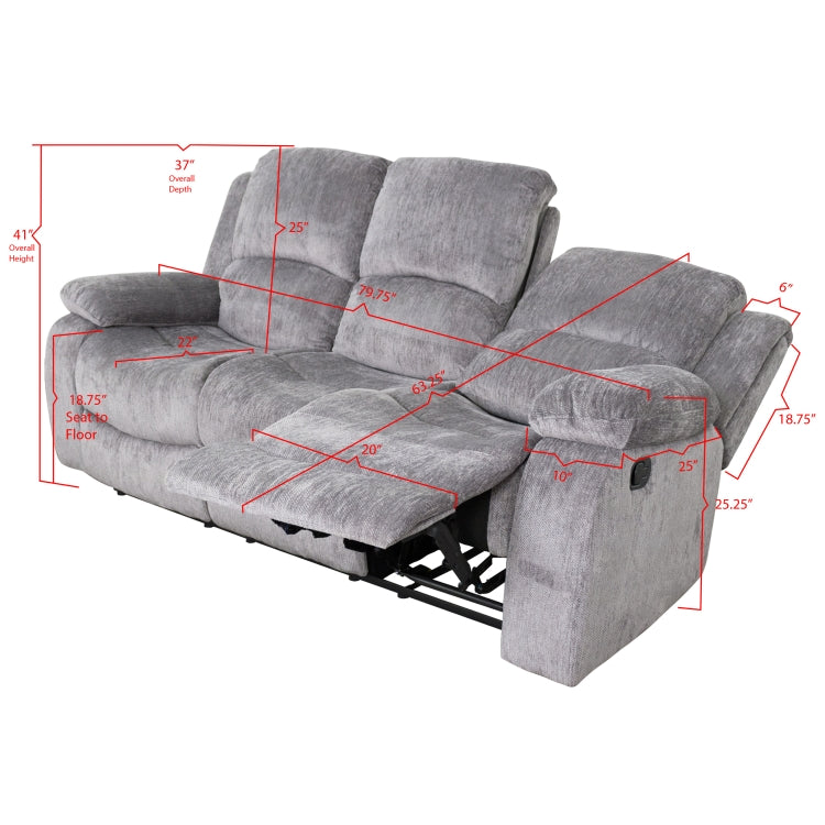 [US Warehouse] Three Seat Sofa Adjustable Recliner Chairs for Elderly(Grey)