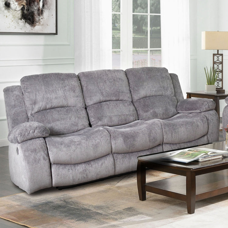 [US Warehouse] Three Seat Sofa Adjustable Recliner Chairs for Elderly(Grey)