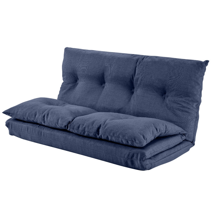 [US Warehouse] 40 inch Modern Fabric Chaise Lounge Folding Sofa Bed (Blue)