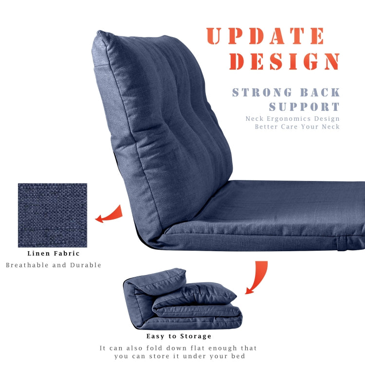 [US Warehouse] 40 inch Modern Fabric Chaise Lounge Folding Sofa Bed (Blue)