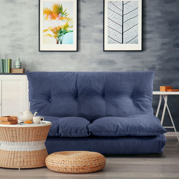 [US Warehouse] 40 inch Modern Fabric Chaise Lounge Folding Sofa Bed (Blue)