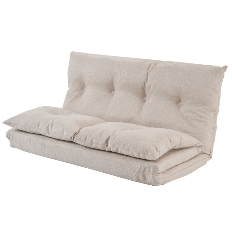 [US Warehouse] 40 inch Modern Fabric Chaise Lounge Folding Sofa Bed (White)
