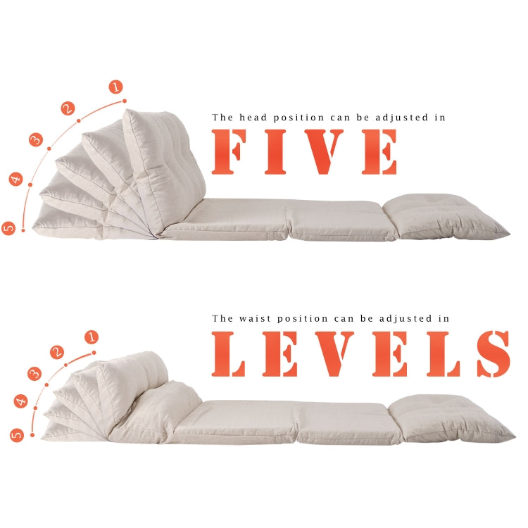 [US Warehouse] 40 inch Modern Fabric Chaise Lounge Folding Sofa Bed (White)