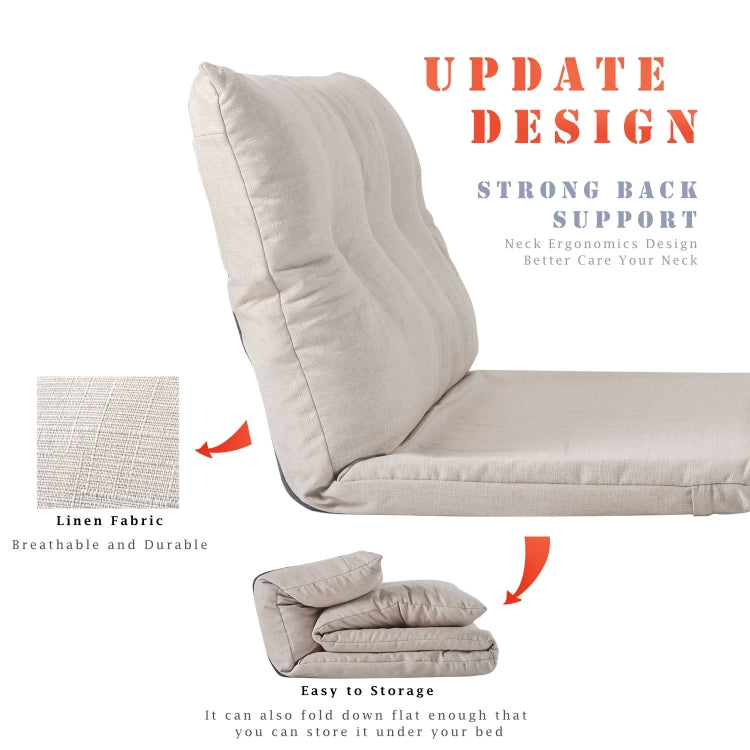 [US Warehouse] 40 inch Modern Fabric Chaise Lounge Folding Sofa Bed (White)