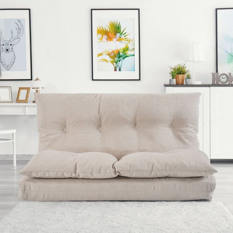 [US Warehouse] 40 inch Modern Fabric Chaise Lounge Folding Sofa Bed (White)