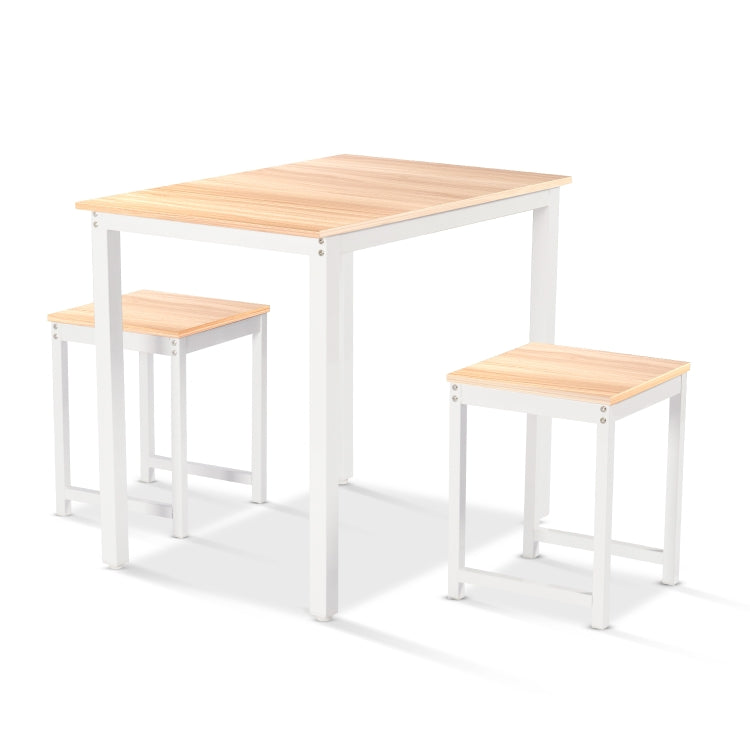 [US Warehouse] 3 in 1 Dining Table + 2 Stools Furniture Set (Brown)