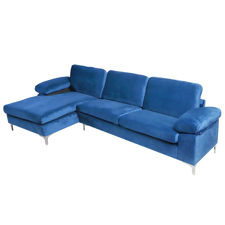[US Warehouse] Convertible Combination Sofa L-shaped Sectional Sleeping Bed, Size: 275 x 116 x 89cm (Blue)