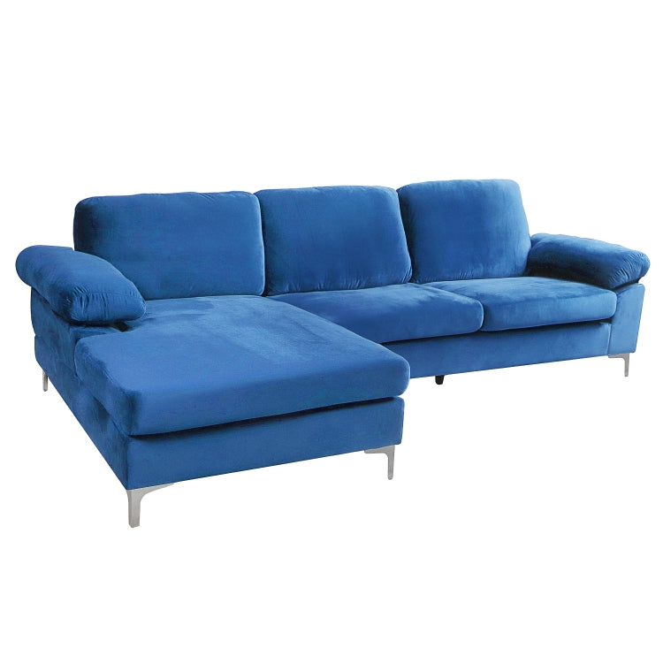 [US Warehouse] Convertible Combination Sofa L-shaped Sectional Sleeping Bed, Size: 275 x 116 x 89cm (Blue)