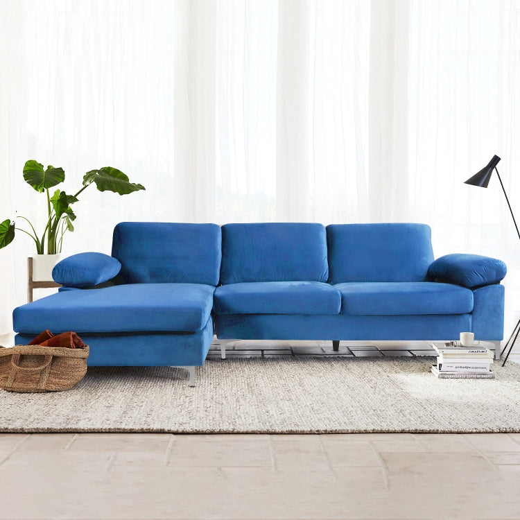 [US Warehouse] Convertible Combination Sofa L-shaped Sectional Sleeping Bed, Size: 275 x 116 x 89cm (Blue)