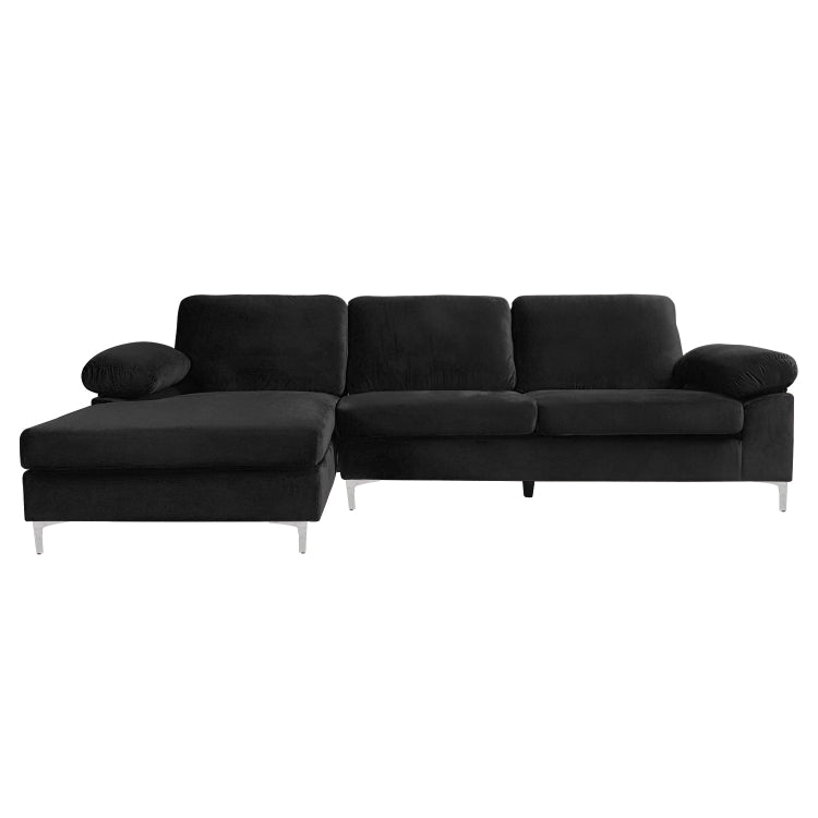 [US Warehouse] Convertible Combination Sofa L-shaped Sectional Sleeping Bed, Size: 275 x 116 x 89cm (Black)