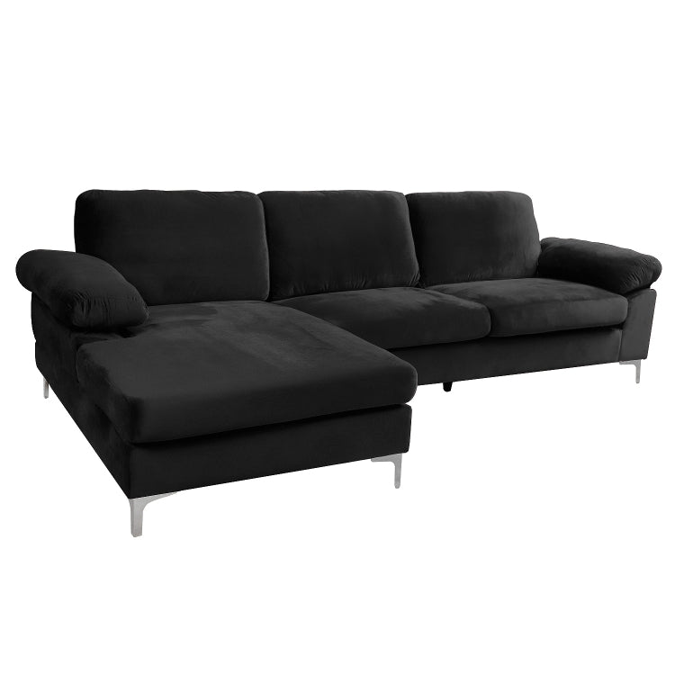 [US Warehouse] Convertible Combination Sofa L-shaped Sectional Sleeping Bed, Size: 275 x 116 x 89cm (Black)