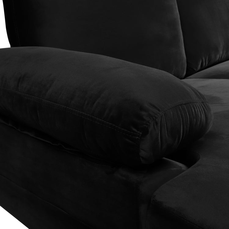 [US Warehouse] Convertible Combination Sofa L-shaped Sectional Sleeping Bed, Size: 275 x 116 x 89cm (Black)