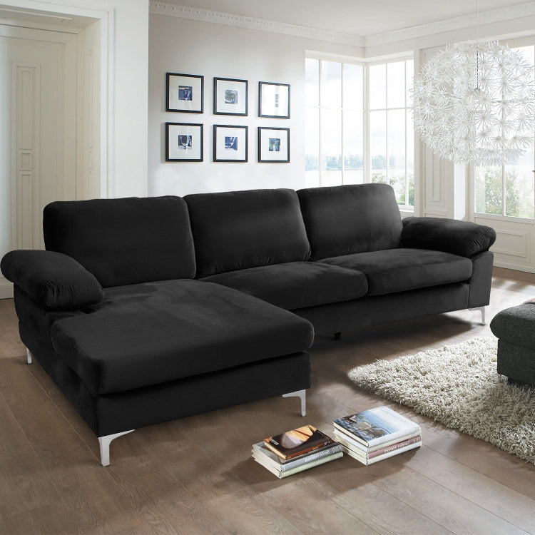 [US Warehouse] Convertible Combination Sofa L-shaped Sectional Sleeping Bed, Size: 275 x 116 x 89cm (Black)