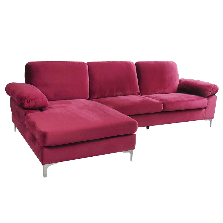 [US Warehouse] Convertible Combination Sofa L-shaped Sectional Sleeping Bed, Size: 275 x 116 x 89cm (Purple)