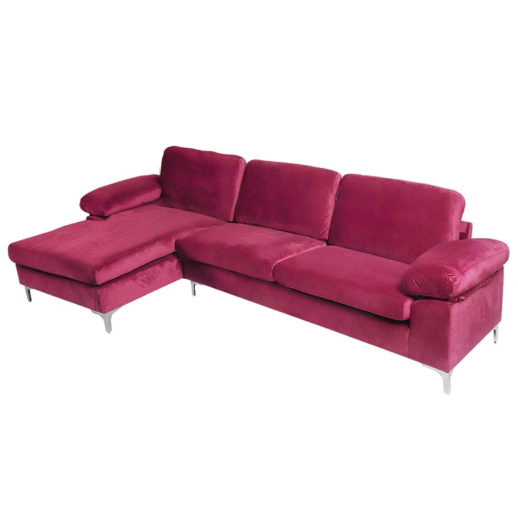 [US Warehouse] Convertible Combination Sofa L-shaped Sectional Sleeping Bed, Size: 275 x 116 x 89cm (Purple)