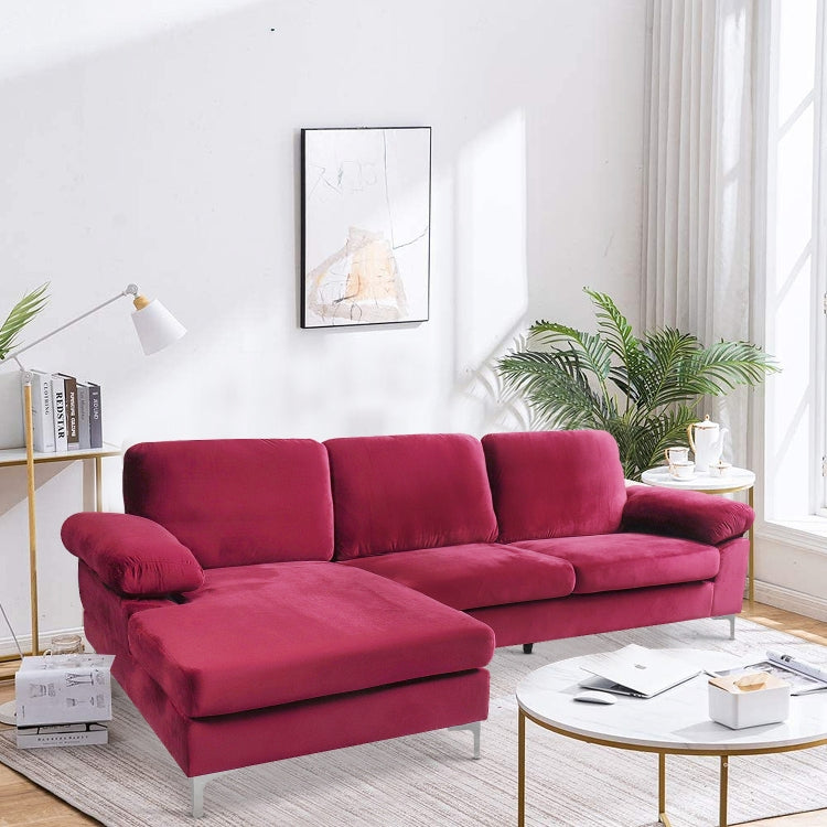 [US Warehouse] Convertible Combination Sofa L-shaped Sectional Sleeping Bed, Size: 275 x 116 x 89cm (Purple)