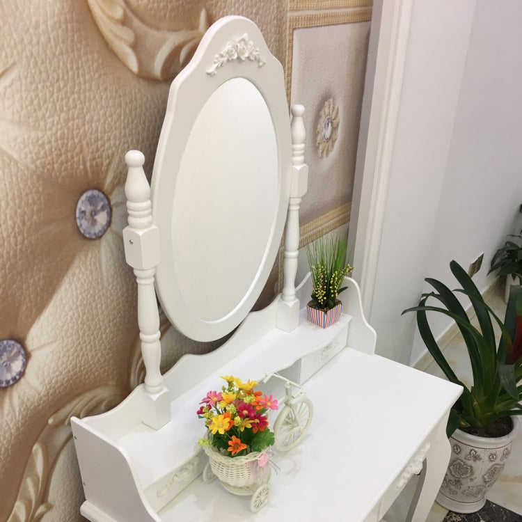 [UK Warehouse] Modern 4-Drawer 360-Degree Rotation Removable Mirror Dresser, Size: 75 x 40 x 142.5cm(White)
